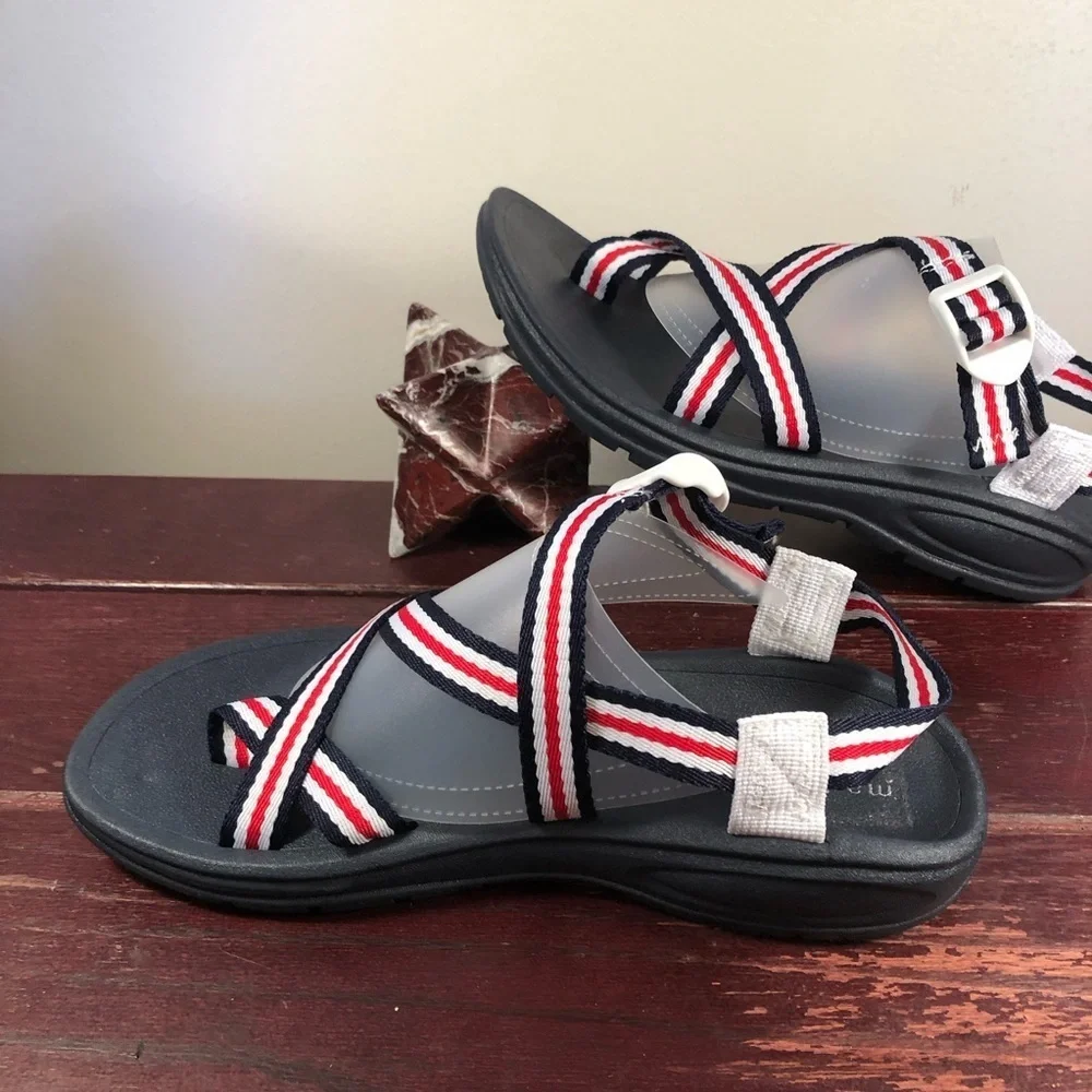 Madden Girl Women's Strappy Casual Sandals Red/White/Blue Size 9 NWT